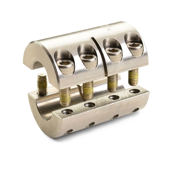 Rigid Coupling, Two-Piece, Bores 0.875x0.750", Stainless, OD 1 5/8"
